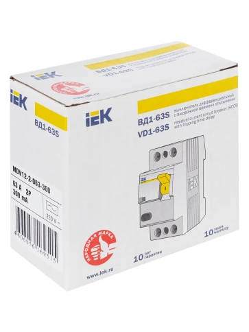 УЗО ВД1-63S 2Р 63А 300мА IEK фото 7