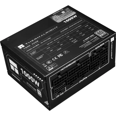 Блок питания 1000W/ Power Supply Thermalright, 1000W 80+ Platinum (SFX, 3.1, PCIe 5.1, Full modular, 1x24(20+4)pin, 1xCPU 8(4+4)pin, 2xPCIe*2 8(6+2)pin, 1x12V-2x6, 6xSATA3, 3xMOLEX4pin, Active, 92x92mm, 100x125x64mm, APFC, OPP, OVP, OTP, OCP, SCP, UVP, bl фото 3