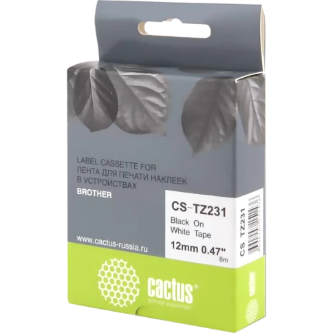 -/ Картридж ленточный Cactus CS-TZ231 TZe-231 черный для Brother 1010/1280/1280VP/2700VP фото 4