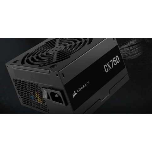 Блоки питания/ Power Supply Corsair CX750, Model RPS0146, 750W 80+ Bronze (ATX, 2.31, Non-modular, 1x24(20+4)pin, 1xCPU 8(4+4)pin, 2xPCIe*2 8(6+2)pin, 3xSATA3, 2xMOLEX4pin, Active, 120x120mm, 150x120x86mm, APFC, Power cable-EU, black) фото 7