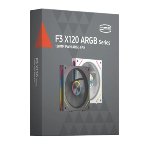 Кулер для корпуса/ Case Cooler PCCooler F3 X120R ARGB BK Reverse (120x120x25mm, 4-pin PWM, ARGB, 54CFM, 28.4dBA, 1800RPM, Black) фото 6