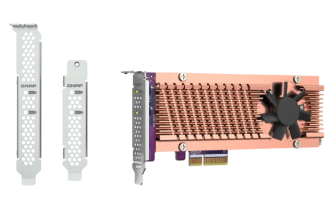 Плата расширения/ QNAP QM2-2P-344A 2 x M.2 22110 or 2280 PCIe (Gen3 x4) NVMe SSD slots, Low-profile flat and Full-height brackets included. фото 2