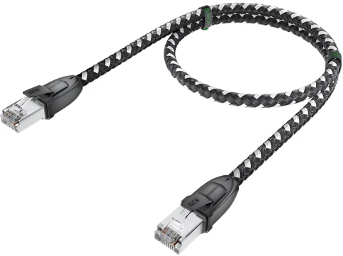 GCR PRO Патч-корд PROF прямой 5.0m, UTP медь кат.6А, STRONG черно-белый в оплетке текстиль, ethernet high speed 10 Гбит/с, T568B фото 5