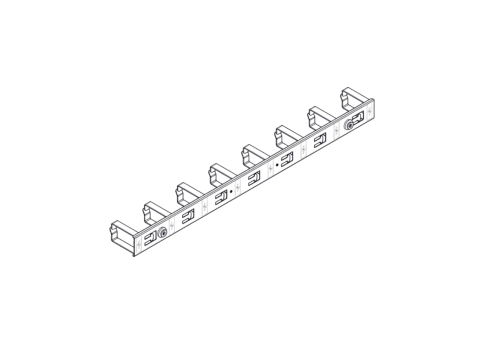 Вертикальный кабельный организатор Systeme Electric, серия Uniprom, 2x8 колец, цвет черный фото 1