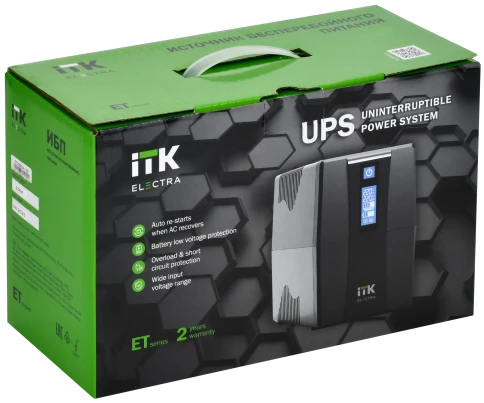 ITK ELECTRA ET ИБП 800ВА/480Вт с АКБ 1х9AH USB Schuko фото 2