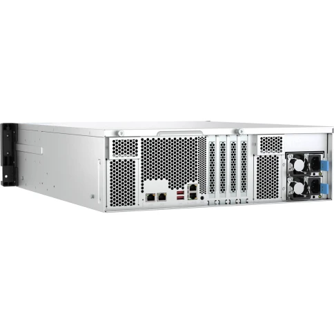 Сетевое хранилище без дисков/ ENTERPRISE QNAP TS-h1677AXU-RP-R7-32G QuTS hero NAS RAID, 16x3.5 "/ 2.5" bays, 2 x M.2 2280 PCIe Gen 5 x2 slots, 2x2.5GbE RJ-45 ports, 2 10 GbE 10GBASE-T, 3U Rackmount, 2 power supplies. 8-core/16-thread AMD Ryzen 7 фото 6