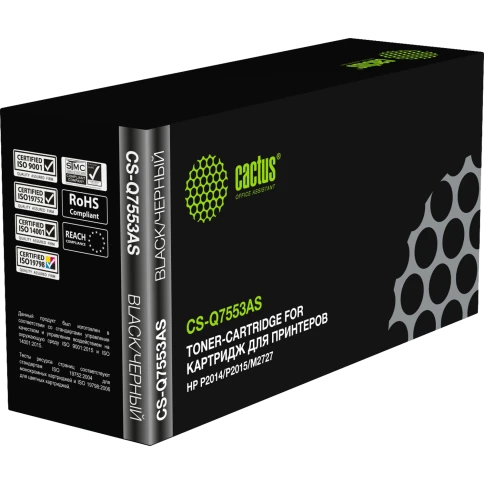 -/ Картридж лазерный Cactus CS-Q7553AS Q7553A черный (3000стр.) для HP P2014/P2015/M2727 фото 4