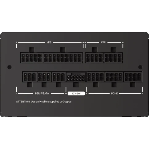 Блок питания ПК/ Power Supply Ocypus Iota P850, Model P850-GF, 850W 80+ Gold (ATX, 3.1, Full modular, 1x24(20+4)pin, 2xCPU 8(4+4)pin, 3xPCIe*2 8(6+2)pin, 1x12V-2x6, 8xSATA3 , Active, 120x120mm, 150x140x86mm, APFC, black) фото 4