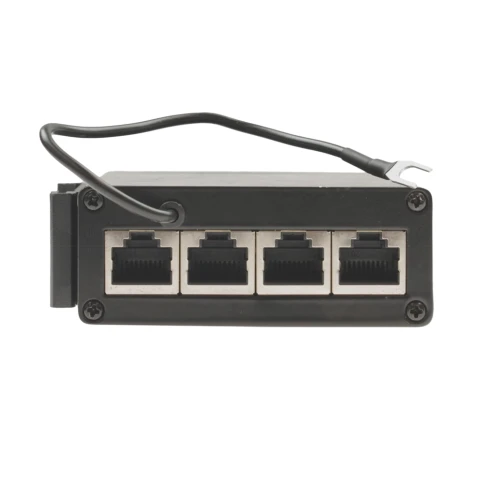 Грозозащита/ SP-IP4/1000PD Устройство грозозащиты для локальной вычислительной сети на 4 порта (скорость до 1000 Мбит/с) с защитой линий PoE (802.3 af/at/bt, методы A + B, контакты 1/2, 3/6, 4/5, 7/8) Двухступенчатая защита. Максимальное длительное рабоче фото 4