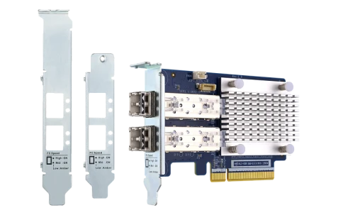 Сетевой адаптер/ QNAP QXP-32G2FC Dual-port Fiber Channel adapter, 2 x 32 Gb / s SFP +, PCIe Gen3 x8.  For QTS OS ONLY фото 1