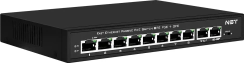 Passive PoE коммутатор Fast Ethernet/ Passive PoE коммутатор Fast Ethernet на 10 портов. Порты: 8 х FE (10/100 Base-T, 52V 4,5(+) 7,8(–)) совместимы с PoE (IEEE 802.3af/at), 2 x FE (10/100 Base-T) Uplink. Совместим со стандартами PoE IEEE 802.3af/at. Мощн фото 2