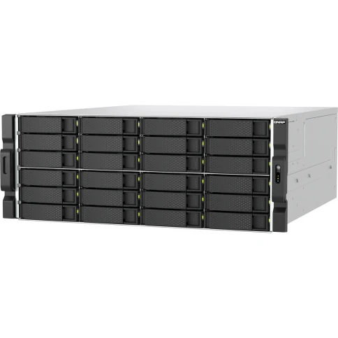 Сетевое хранилище без дисков/ ENTERPRISE QNAP QuTS hero network RAID drive, 24 3.5"/2.5" bays, 2 x 2.5 GbE BASE-T ports, 2 x 10 GbE BASE-T ports, rack-mounted, 2 x power supplies. AMD Ryzen 7 7000, up to 5.3 GHz, 32 GB DDR5. Rails are not includ фото 3