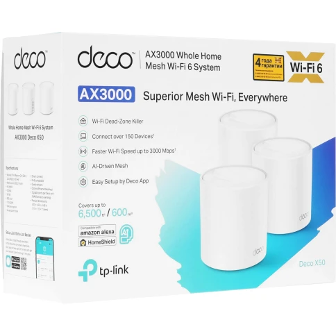 Маршрутизатор/ AX3000 Whole Home Mesh Wi-Fi 6 System, 3 units, 2? Internal Antennas, 3? Gb Ports (WAN/LAN auto-sensing) фото 7