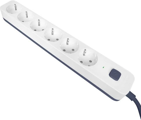 Фильтр-удлинитель PowerCom SP-06W 5.0M, 6 розеток, белый, 16А, 4кВт, 380Дж, защитные шторки, защита от КЗ, перегрузки, ВЧ и импульсных помех, кабель 3x1.5 мм2, ШхГхВ 338.5х50х40.2 мм, вес 0.82 кг./ Surge protector PowerCom SP-06W 5.0M, 6 sockets, white, 1 фото 2