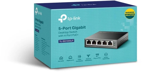 Коммутатор/ 5-port Gigabit unmanaged switch with 4 PoE + ports, metal case, desktop installation, PoE budget-40W фото 3