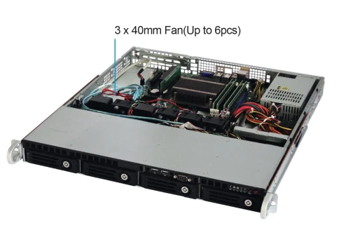 Серверный корпус/ 1U chassis;  Mini-ITX, Micro-ATX, ATX MBs; 4 x 3.5'' фото 11