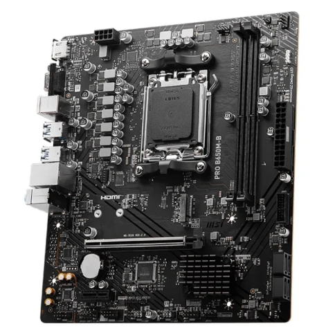 Материнская плата/ MB MSI AMD B650 sAM5, 2xDDR5(128GB), D-SUB/HDMI 2.1, 1xPCIe 4.0x16, 1xPCIe 3.0, 1xLAN (2.5GbE), 4xSATA 6Gb/s, 1xM.2, 4xUSB 3.2, 2xUSB 2.0, 2xPS/2, mATX фото 3