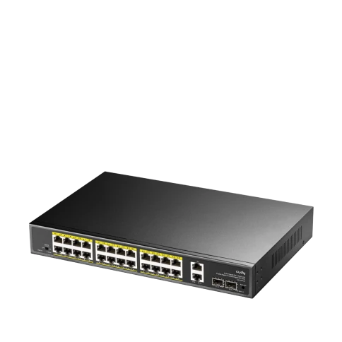 Коммутатор/ 24-10/100/1000 BASE-T Gigabit ports, 2-Port 10/100/1000 BASE-T Gigabit Uplink ports, 2-1000 BASE-X SFP Slot, 24-port IEEE 802.3at PoE+ Injector, 300 watts total Power budget, Supports PoE power up to 30W for each PoE port, Extend Mode (Transmi фото 2