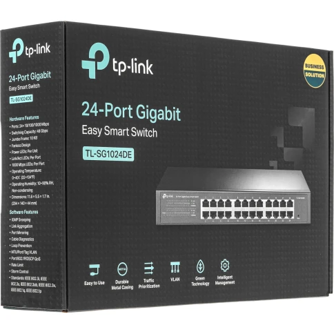 Коммутатор/ 24-Port Gigabit Easy Smart Switch, 24 10/100/1000Mbps RJ45 ports,  MTU/Port/Tag-based VLAN, QoS, IGMP Snooping фото 8
