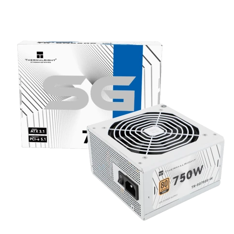Блок питания 750W/ Power Supply Thermalright, 750W 80+ Gold (ATX, 3.1, PCIe 5.1, Non-modular, 1x24(20+4)pin, 1xCPU 8(4+4)pin, 2xPCIe*2 8(6+2)pin, 5xSATA3, 1x12+4pin (12VHPWR PCIe 5.1 12+4pin 600mm), 3xMOLEX4pin, Active, 120x120mm, 150x140x86mm, APFC, whit фото 1