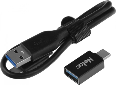 Накопитель SSD Netac USB-C 1Tb NT01ZSLIM-001T-32BK Z Slim 1.8" черный фото 7