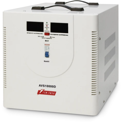 Стабилизатор POWERMAN AVS 10000D, ступенчатый регулятор, цифровые индикаторы уровней напряжения, 10000ВА, 140-260В, максимальный входной ток 50А, клеммная колодка, IP-20, напольный,  410мм х 280мм х 310мм, 15.5 кг./ Stabilizer POWERMAN AVS 10000D, step-ty фото 3