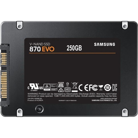 Твердотельные накопители/ Samsung SSD 870 EVO, 250GB, 2.5" 7mm, SATA3, 3-bit MLC, R/W 560/530MB/s, IOPs 98 000/88 000, DRAM buffer 512MB, TBW 150, DWPD 0.33 (12 мес.) фото 7