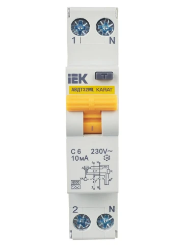 Выкл. авт. диф. тока АВДТ32ML тип A С6 10мА KARAT IEK фото 2