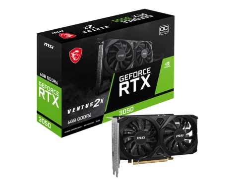 Видеокарта/ VGA MSI NVIDIA GeForce RTX 3050 VENTUS 2X E 6G OC 6GB, GDDR6/96-bit, PCIe 4.0, 2xHDMI 2.1, 1xDP, 2.1-slot фото 1