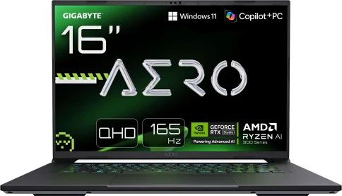 Ноутбук Gigabyte Aero X16 1WH Ryzen AI 7 350 32Gb SSD1Tb NVIDIA GeForce RTX5070 8Gb 16" IPS QHD+ (2880x1800) Windows 11 white WiFi BT Cam (1WH93KZC64DH) фото 1