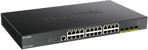 Коммутатор/ DGS-1250-28XMP Smart L2 Switch 24x1000Base-T PoE, 4х10GBase-X SFP+, PoE Budget 370W, CLI, RJ45 Console фото 2