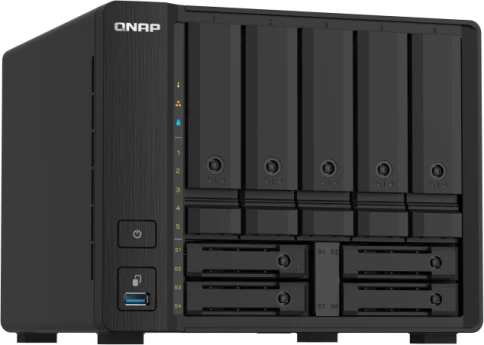 Сетевое хранилище без дисков/ SMB QNAP TS-932PX-4G 9-Bay NAS, 5 x 3.5" and 4 x 2.5" drive slots, Alpine AL324 ARM quad-core 1.7GHz, 4 GB DDR4 (1x 4 GB) up to 16 GB (1 x 16 GB), 2 x 10GbE  SFP+, 2 x 2.5 GbE LAN фото 2
