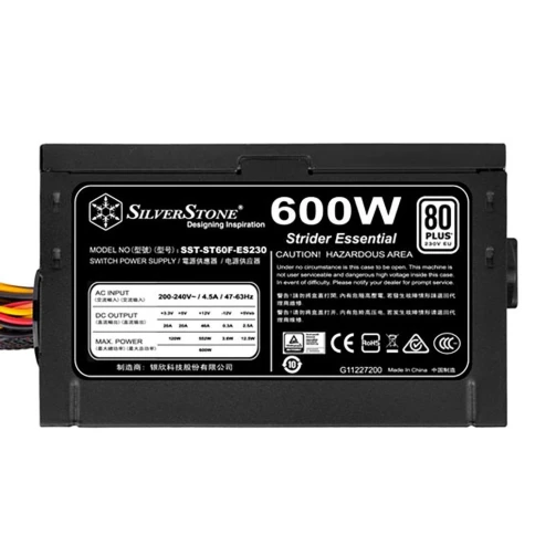 Блок питания Silverstone SST-ST60F-ES230 V1.0 PSU-P217-600W-230V ONLY-ATX-120mmFAN-FIXED C-80PLUS-RoHS-GM  (223321) {8} фото 4