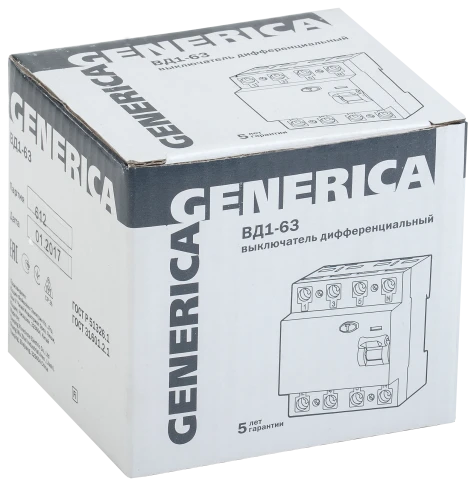 УЗО ВД1-63 4Р 50А 30мА GENERICA фото 1