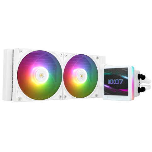 Водяное охлаждение для процессора/ Water Cooling System Thermalright Grand Vision 240 (240mm, LED, White, ARGB/ Fans: 2x120mm, 80.45CFM, 29.4dBA, 2150RPM/ Pump height 72.5mm, 6400RPM, Rad thickness 27mm/ S: 1700, 1200, 1851, 115X, 2011, 2066, AM5, AM4) фото 1