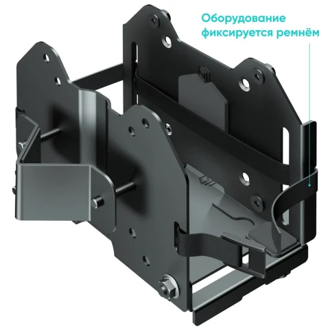 Крепление универсальное для mini PC ONKRON/ макс нагрузка 5кг, крепления на VESA: 75x75, 100x100,  высота mini PC: 12~79мм, ширина и длина mini PC: без ограничений, возможность установки: на стену, под стол, к VESA креплениям монитора, между монитором и к фото 6
