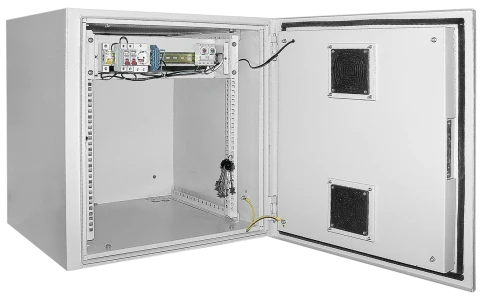 ITK Шкаф уличный 19" 15U 650x600, IP55 металл дверь, серый фото 2