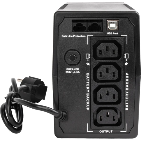 ИБП ONTEK 3S 850 ВА/480 Вт линейно-интерактивный ИБП с функцией AVR, выход C13x4 шт, LCD, USB/RJ45, 7,5Ач х 1шт/ ИБП ONTEK фото 4