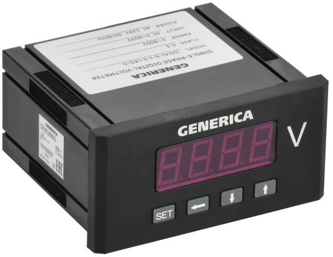 Вольтметр цифр. щит. 1-ф. 48х96 LED GENERICA фото 2