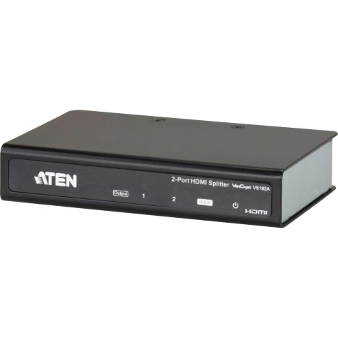 Разветвитель, электрон., HDMI, 1> 2Устройства,  20 метр.(24AWG)/15 метр.(28AWG), F, без шнуров, Б.П. 220> 5.3V, (до 1920x1200 60Hz HDMI 1.3b/HDCP 1.1 HDTV 480p/720p/1080i/1080pкаскад до 3-хУровней)  [VS182]/ 2 PORT HDMI Splitter W/1.8M W/230V ADP фото 1