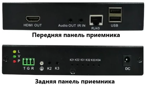KVM HDMI+USB удлинитель по сети Ethernet/ KVM HDMI+USB удлинитель по сети Ethernet с поддержкой передачи ИК, Audio, RS232. Разрешение видео - 1920x1080 (60Гц). USB порты предназначены только для клавиатуры и мыши. Порты подключения: HDMI, Ethernet-порт - фото 3