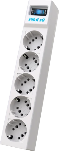 Сетевой фильтр/ Surge protector Pilot SG5 5 outlets (GP), 10A / 2.2kVt, automatic circuit-breaker, 1.8 m фото 1