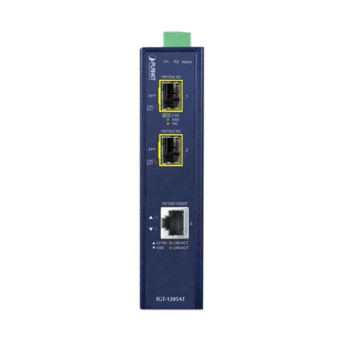 медиа конвертер/ PLANET IP30 Industrial 10/100/1000T to 2-Port 100/1000X SFP Gigabit Media Converter (-40 to 75 degree C) фото 2
