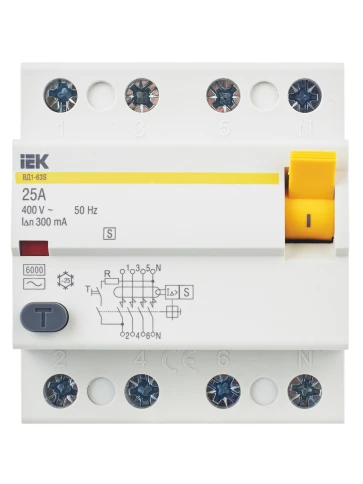 УЗО ВД1-63S 4Р 25А 300мА IEK фото 3
