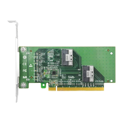 Адаптер для SSD/ PCIe x16 to Two SlimSAS SFF-8654 8i Adapter фото 1