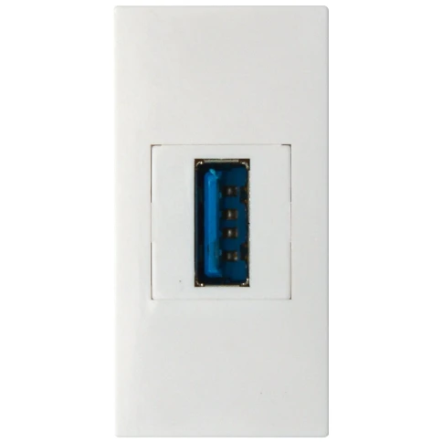 Donel Розетка информационная USB для передачи данных, 1мод., бел. (22.5х45мм), USB3.0, серия (тип) DEC фото 1