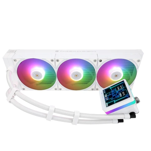 Водяное охлаждение для процессора/ Water Cooling System Thermalright Grand Vision 360 (360mm, LED, White, ARGB/ Fans: 3x120mm, 80.45CFM, 29.4dBA, 2150RPM/ Pump height 72.5mm, 6400RPM, Rad thickness 27mm/ S: 1700, 1200, 1851, 115X, 2011, 2066, AM5, AM4) фото 7