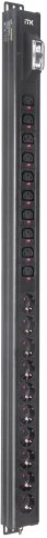 ITK BASE PDU PV1101 24U 1ф 16А 10SCHUKO 10C13 без каб. фото 1