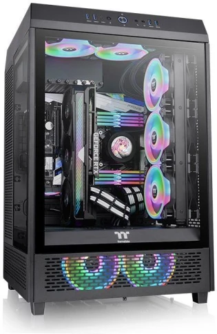 Корпус Thermaltake The Tower 500 черный ATX 11x120mm 5x140mm 4xUSB3.0 audio bott PSU [CA-1X1-00M1WN-00] фото 1