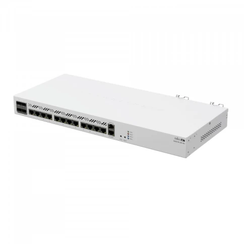 Маршрутизатор/ CCR2116-12G-4S+ Cloud Core Router with Amazon Annapurna Labs Alpine v3 AL73400 CPU (16-cores, 2GHz per core) and Marvell 98DX3255 switch-chip, 16GB RAM, 4xSFP+ cage, 13xGbit LAN, M.2 PCIe slot, RouterOS L6, 1U rackmount case, Dual PSU фото 4